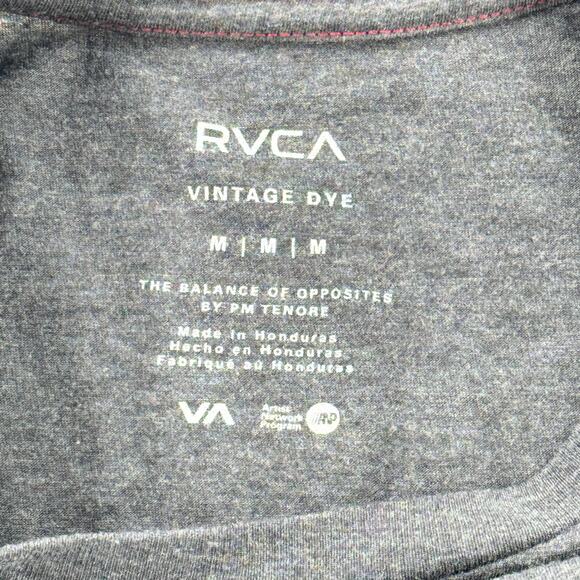 RVCA Men’s Medium Gray T-Shirt The Balance of Opposites Graphic Logo Vintage Dye - Picture 5 of 7